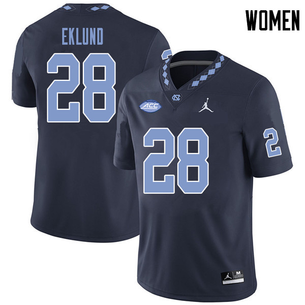 Jordan Brand Women #28 Graham Eklund North Carolina Tar Heels College Football Jerseys Sale-Navy